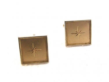 Vintage Gold Tone Star Burst Cufflinks by Anson