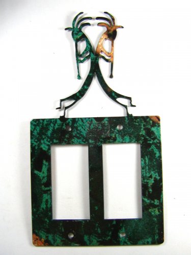 2 Kokopelli Flute Double Rocker Outlet Cover Plate by Steel Images USA 051515