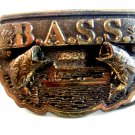 1990 B.A.S.S. Bass Solid Brass Belt Buckle Made in U.S.A.
