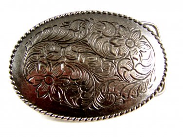 Cowboys Western Silvertone Fancy Belt Buckle No. 2 5214