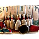 Vintage 1985 Siskiyou Bowling Enameled Belt Buckle