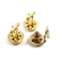 1970's Goldtone & Red Rhinestones Cufflinks & Tie Tac By Anson101014