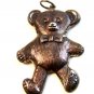 Vintage Textured Sterling Silver Teddy Bear w/ Bow Tie Pendant