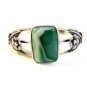 Southwest Sterling Silver & Malachite Cuff Bracelet