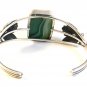 Southwest Sterling Silver & Malachite Cuff Bracelet