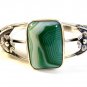 Southwest Sterling Silver & Malachite Cuff Bracelet