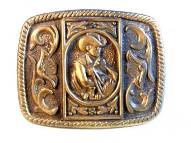 Vintage Western Cowboy & His Horse Belt Buckle