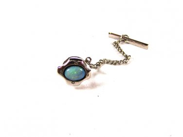 Silvertone & Faux Opal Tie Tac Unbranded 71715