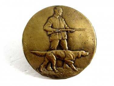1950's - 1970's Hunter W/ Rifle Bird Dog Hunting Belt Buckle 092214