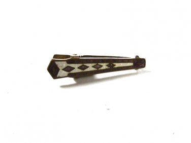 Edwardian Victorian Small Enameled Tie Clasp or Clip Unbranded 7815