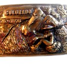 Fabulous Vintage 1876 - 1976 Colorado Gold Miner Belt Buckle
