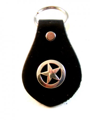 Western Cowboy Rodeo Key Chain with Silver Tone Star