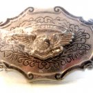 Vintage Silver Tone Brave Spirit American Eagle Belt Buckle Mint