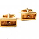 Vintage Gold Tone & Stone Cufflinks Signed Speidel