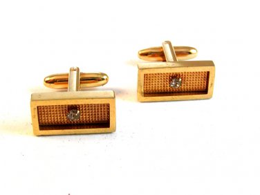 Vintage Gold Tone & Stone Cufflinks Signed Speidel