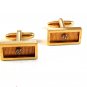 Vintage Gold Tone & Stone Cufflinks Signed Speidel