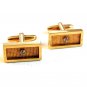 Vintage Gold Tone & Stone Cufflinks Signed Speidel