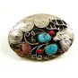 Southwest Handcrafted Buck Deer 4 Nickels Coral Turquoise Belt Buckle USA