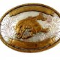 Nickel Slver Western Rodeo Cowboy Riding Wild Horse Belt Buckle 11072013