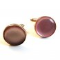 Vintage Gold Tone & Pink Cufflinks