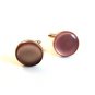Vintage Gold Tone & Pink Cufflinks