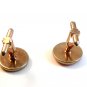 Vintage Gold Tone & Pink Cufflinks