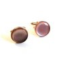 Vintage Gold Tone & Pink Cufflinks