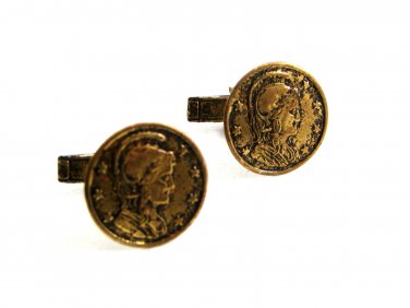 Lady in Helmet Cufflinks No Markings