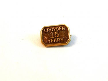 Vintage Gold Filled Croyden 15 Years Lapel Pin