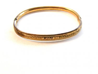 Victorian 1/20th 12Kt Gold Filled Childs Bracelet Engraved Kim