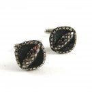 Unmarked Silvertone & Victorian Mourning Button Top Cufflinks 11062013ttg
