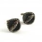 Unmarked Silvertone & Victorian Mourning Button Top Cufflinks 11062013ttg