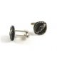 Unmarked Silvertone & Victorian Mourning Button Top Cufflinks 11062013ttg