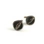 Unmarked Silvertone & Victorian Mourning Button Top Cufflinks 11062013ttg