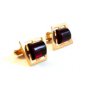 Vintage Gold Tone & Red Cufflinks by Anson