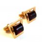 Vintage Gold Tone & Red Cufflinks by Anson