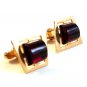 Vintage Gold Tone & Red Cufflinks by Anson