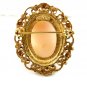 Goldtone Shell Cameo w 6 Surrounding Stones Brooch By GENO 102014
