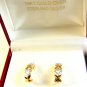 Sterling Silver & 18Kt Gold Diamond Accent  Earrings MIB