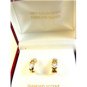 Sterling Silver & 18Kt Gold Diamond Accent  Earrings MIB