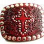 Western Rodeo Style Leather w/ Cross Belt Buckle