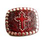 Western Rodeo Style Leather w/ Cross Belt Buckle
