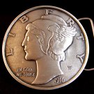 Vintage 1916 USA Winged Victory 10 Cents Belt Buckle