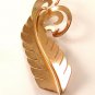 Huge Signed Ingeneu Sterling Silver Gold Vermeil Feather Brooch