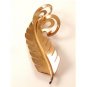 Huge Signed Ingeneu Sterling Silver Gold Vermeil Feather Brooch