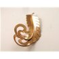 Huge Signed Ingeneu Sterling Silver Gold Vermeil Feather Brooch