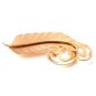 Huge Signed Ingeneu Sterling Silver Gold Vermeil Feather Brooch