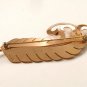 Huge Signed Ingeneu Sterling Silver Gold Vermeil Feather Brooch