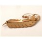 Huge Signed Ingeneu Sterling Silver Gold Vermeil Feather Brooch