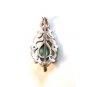 Sterling Silver & Marcasites & Blue Stone Brooch
